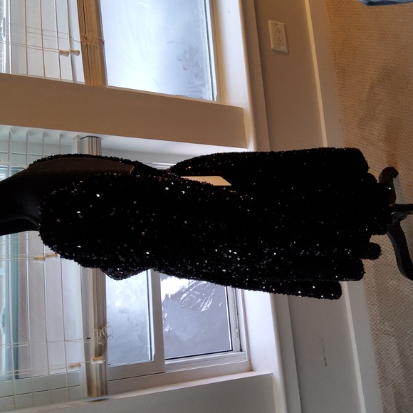 Selkie Black Sequin Puff Dress - Picture 9 of 16